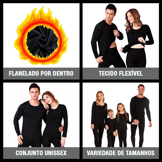 Kit Frio Conjunto Termico Pelinho Elasticidade Segunda Pele Unissex