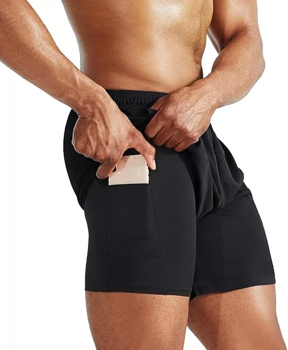 Kit 3 Shorts Masculino 2 em 1 Fitness Bermuda Treino