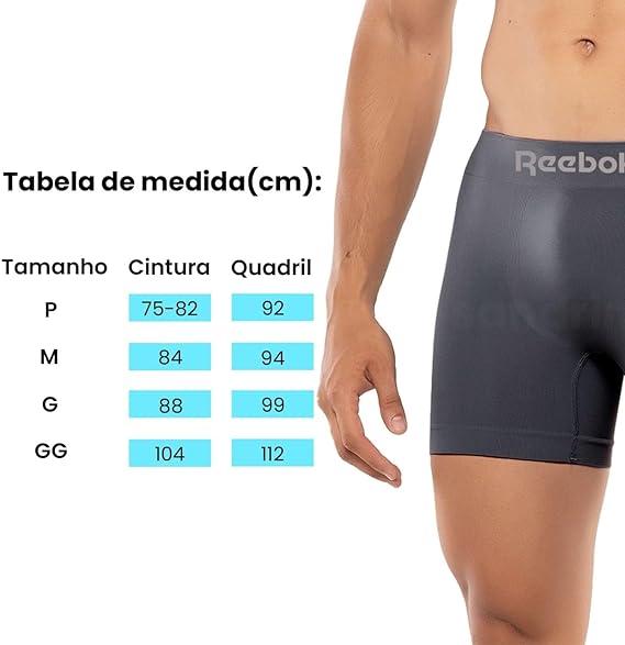 Kit 12 Cuecas Boxer Reebok Masculinas Microfibra Adulto Box Sem Costura